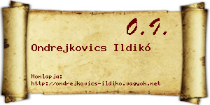 Ondrejkovics Ildikó névjegykártya