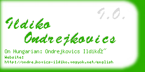 ildiko ondrejkovics business card